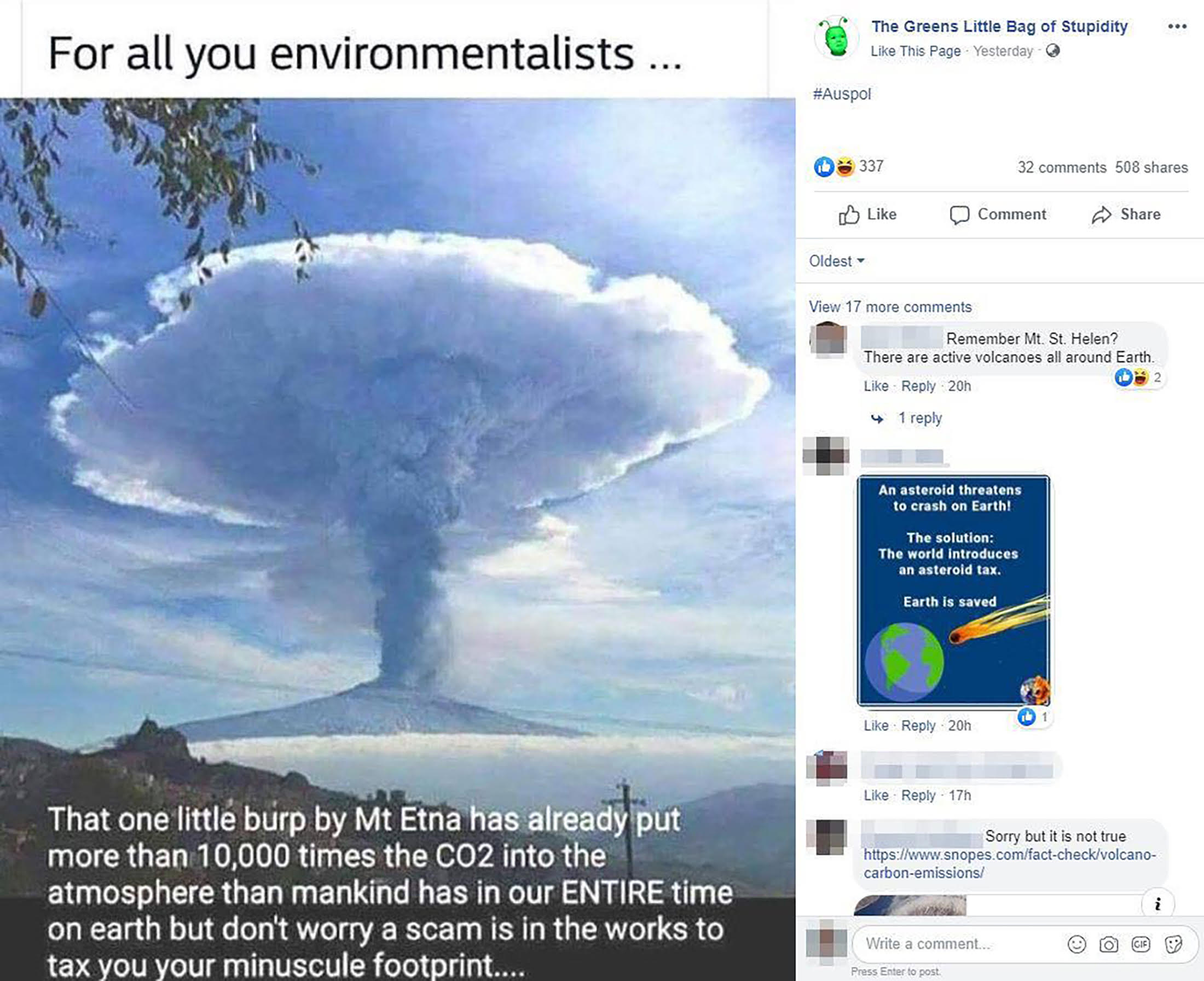 Mt Etna Facebook Post