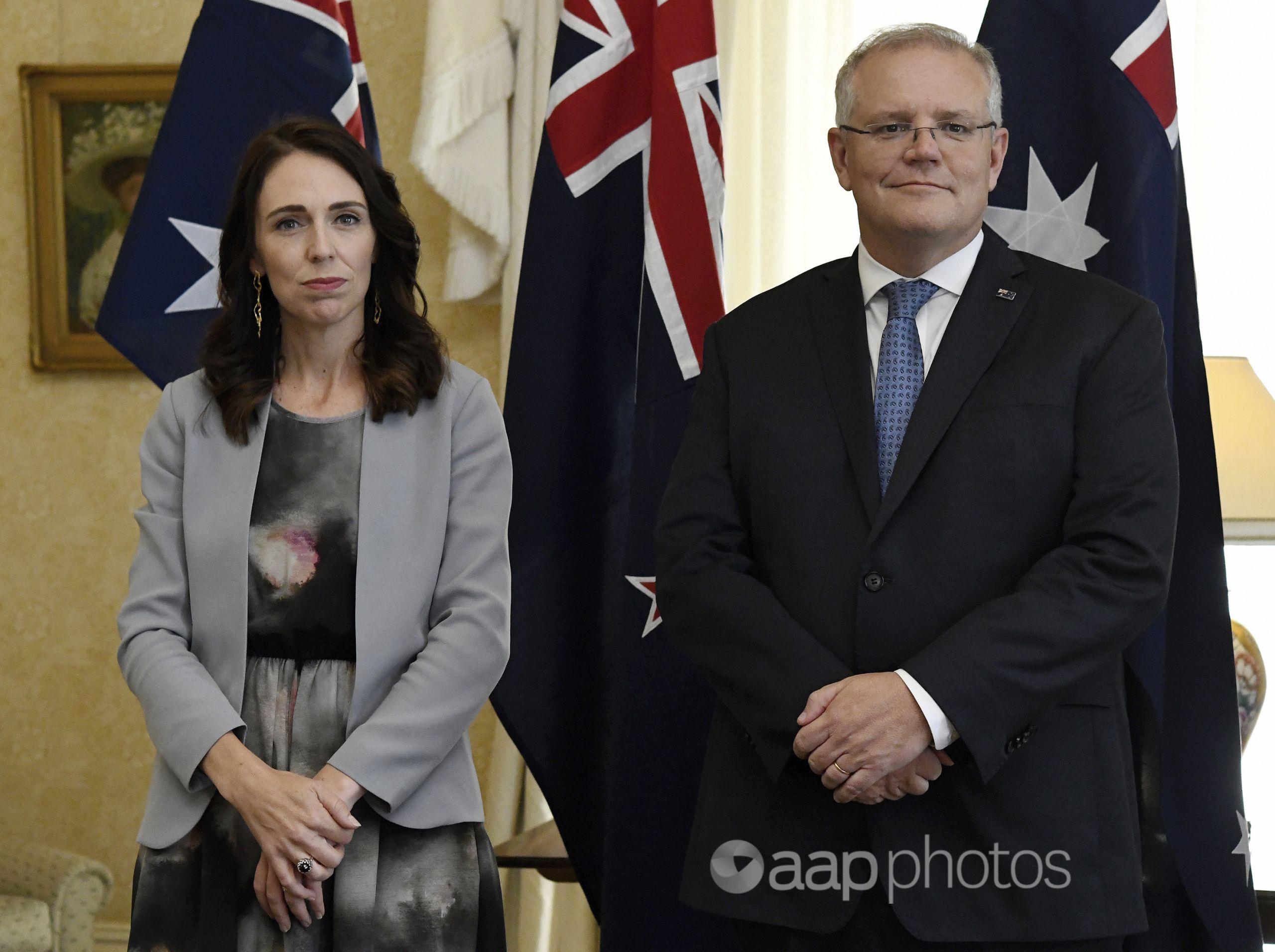 New Zealand leader Jacinda Ardern and Australian leader Scott Morrison
