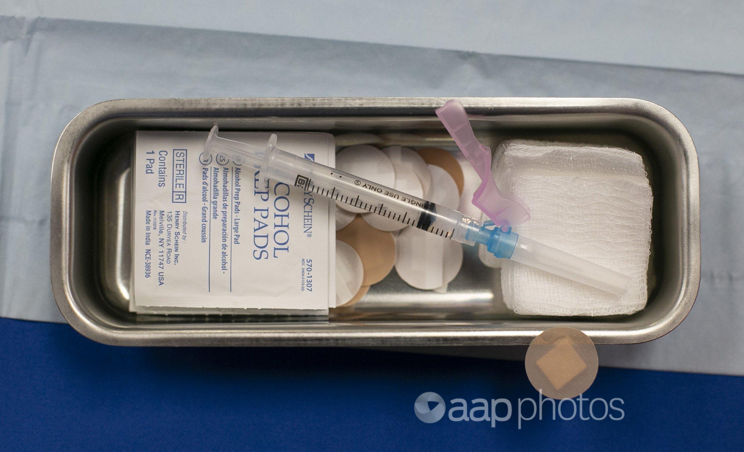 Syringe with Moderna COVID-19 vaccine