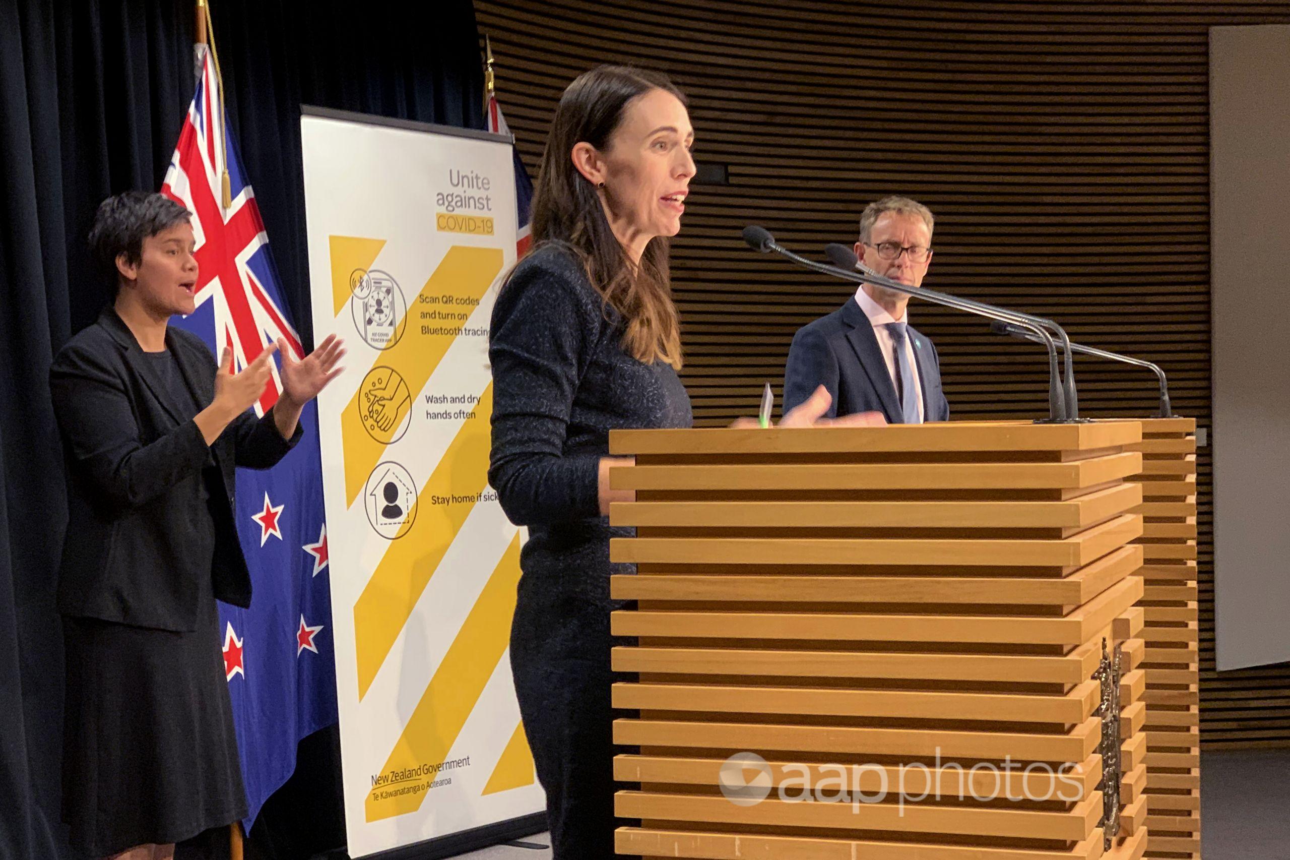 NZ PM Jacinda Ardern and Director-General of Health Ashley Bloomfield