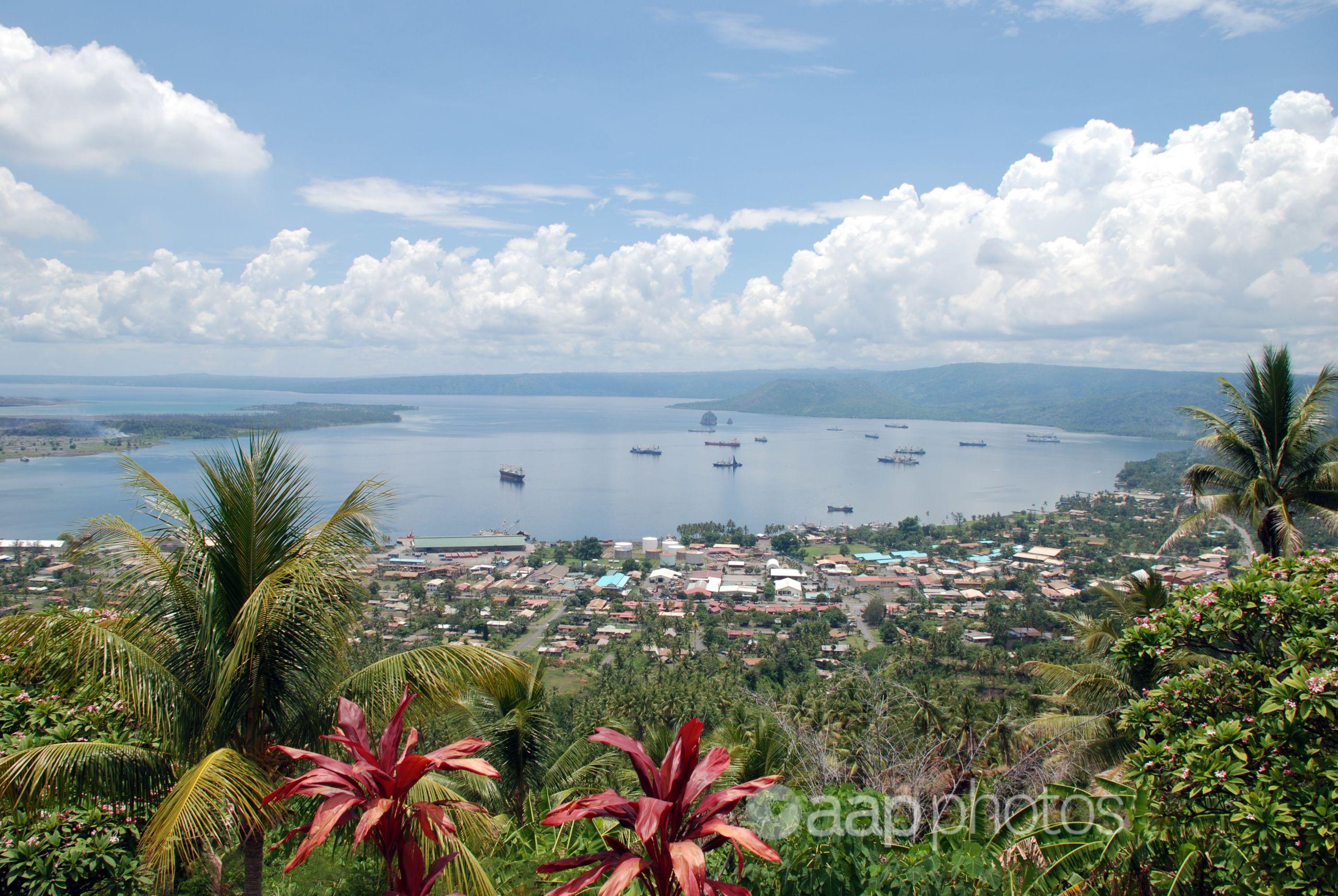 A view of the town of Rabaul, Papua New Guinea.