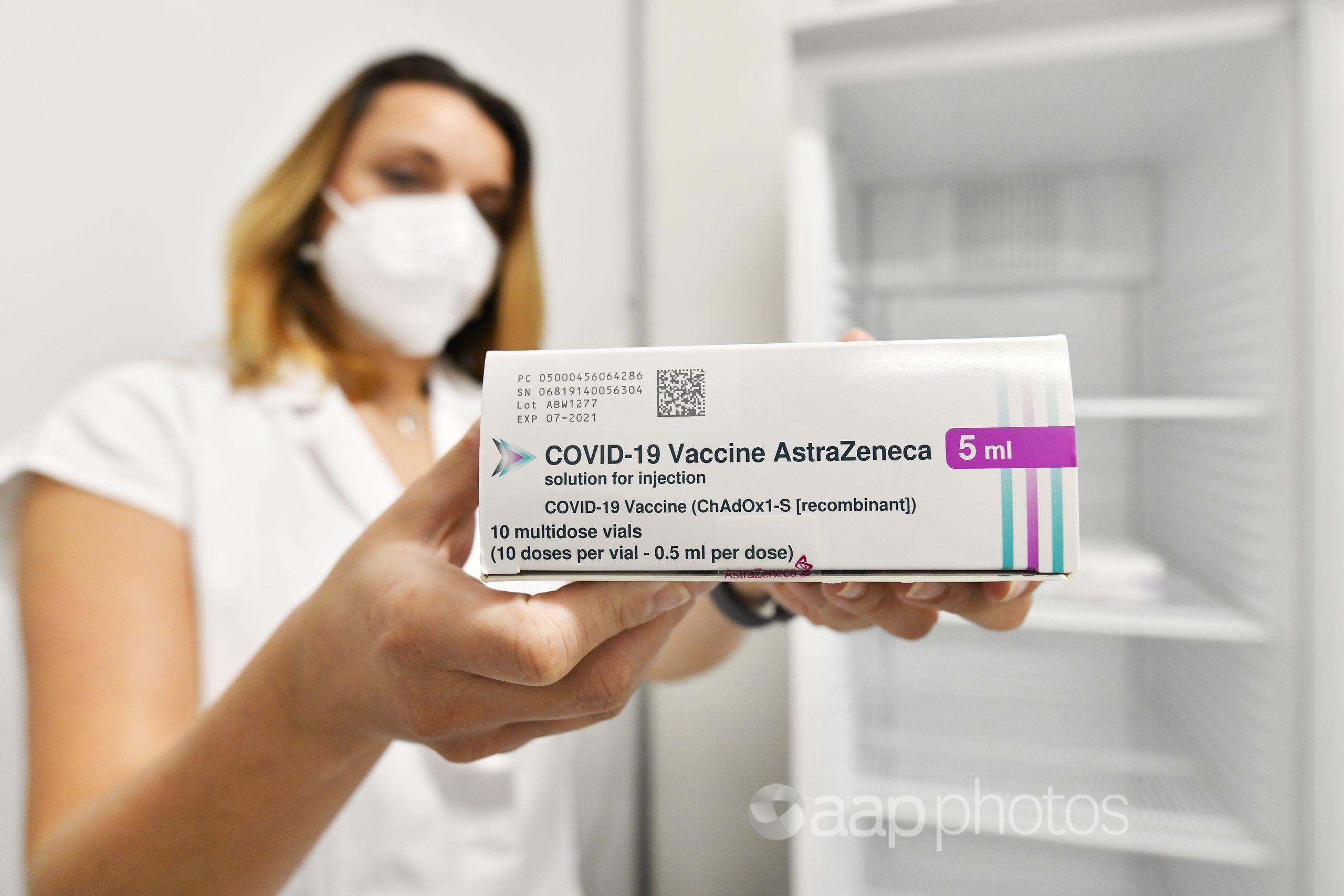 A package of COVID-19 vaccine AstraZeneca.