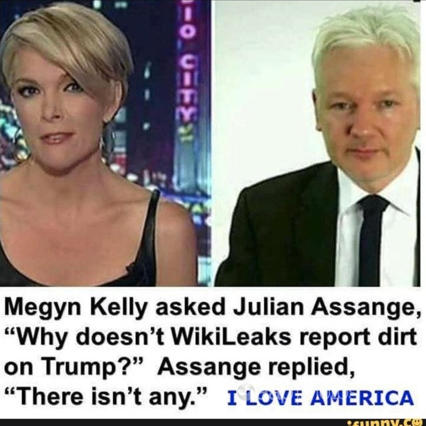 The meme with Julian Assange's purported comments on Trump