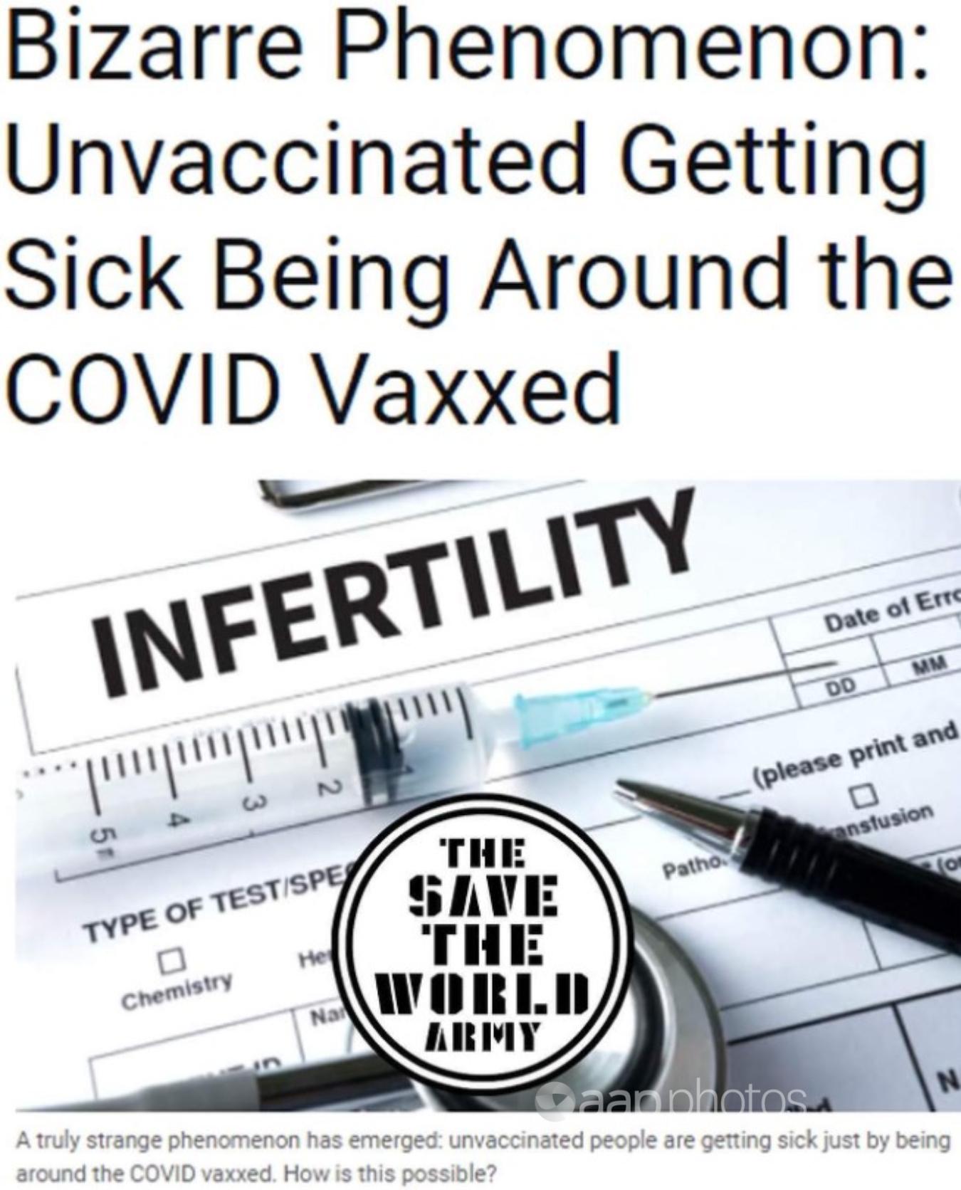 A Facebook post claiming vaccine recipients are making others ill.
