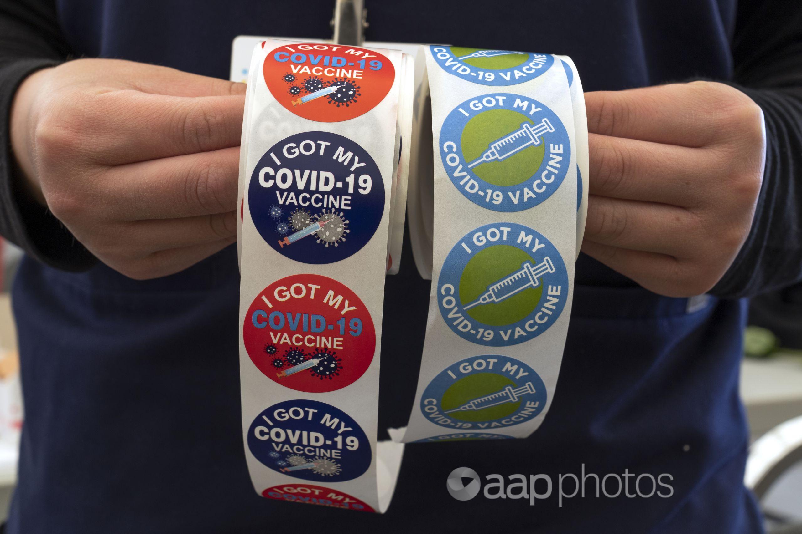 COVID-19 vaccination stickers
