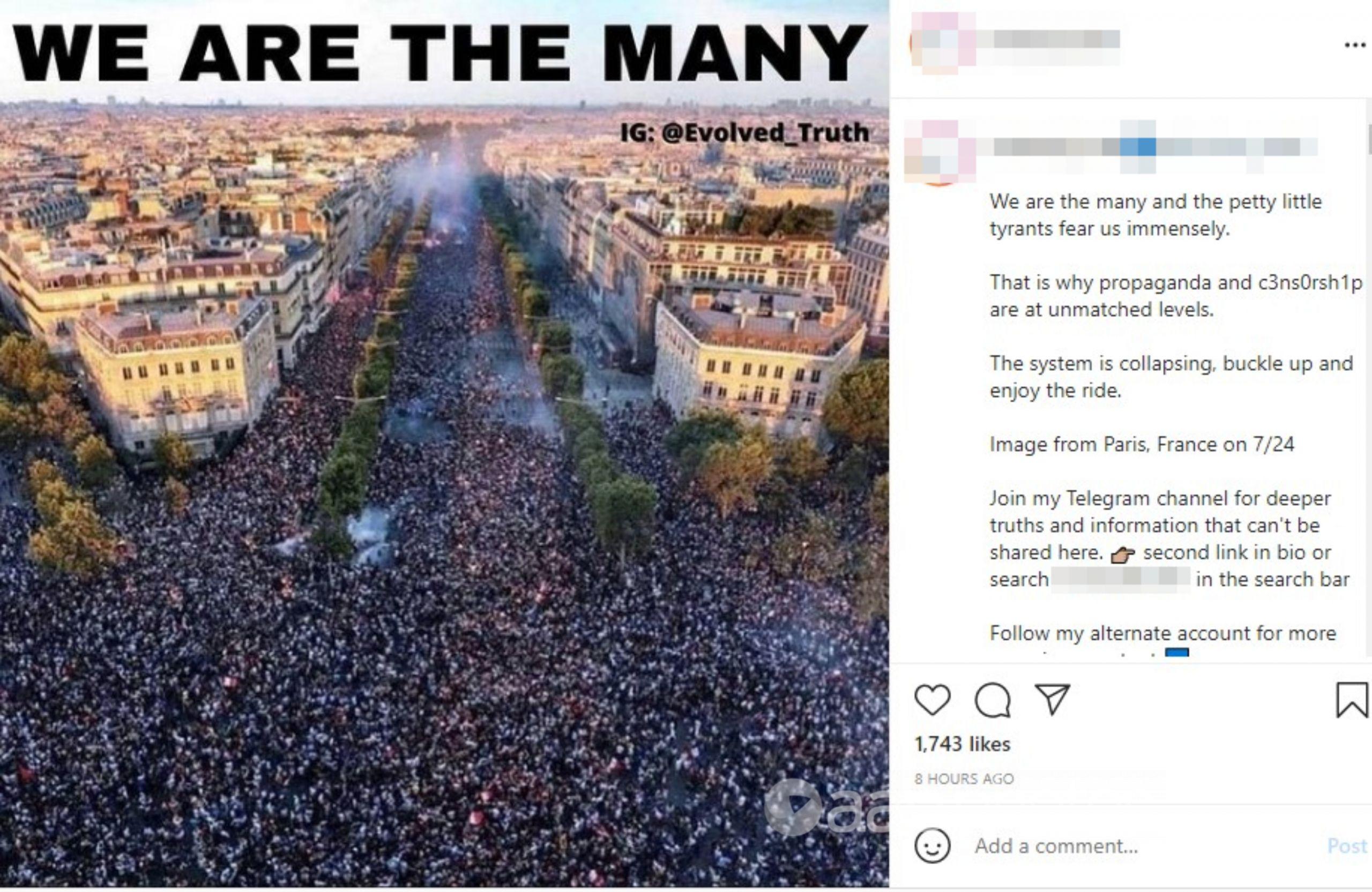 The Instagram post