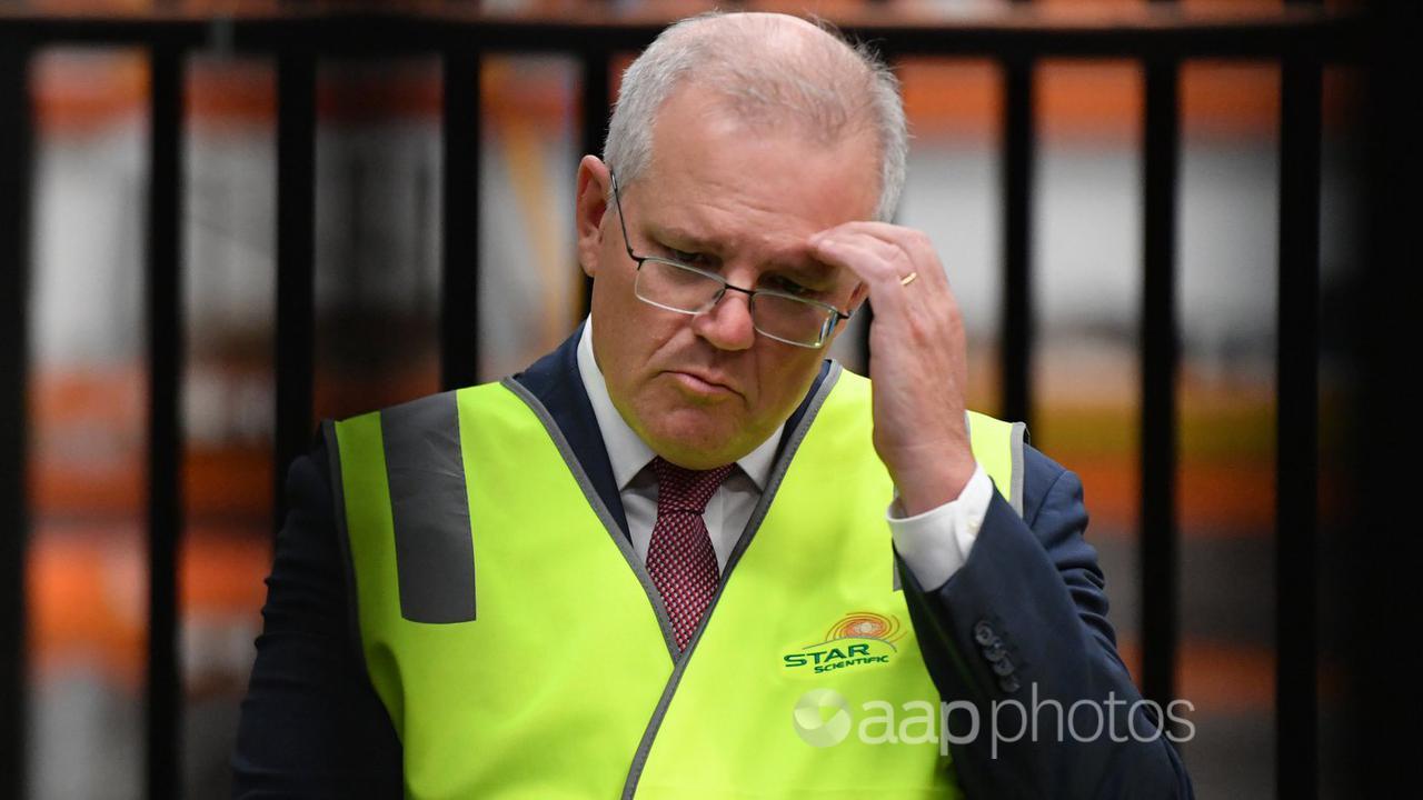 Prime Minister Scott Morrison at a hydrogen research facility.