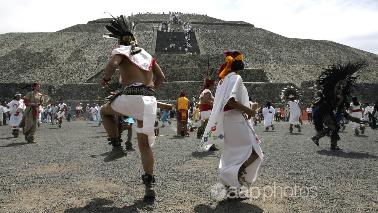 Performers dressed as Aztecs (file image)