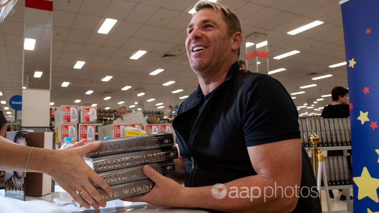 Shane Warne during a book signing in Melbourne in 2018 (file image)