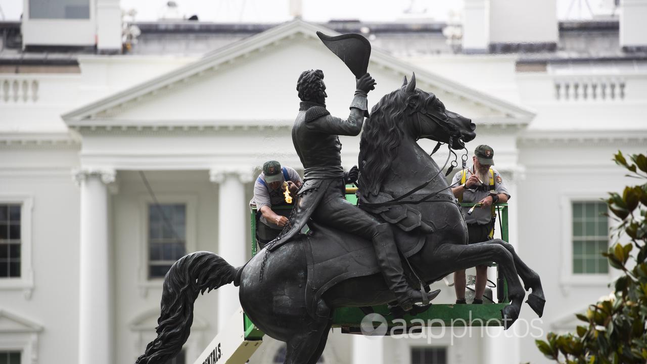 The statue of Andrew Jackson in Washington DC (file image)