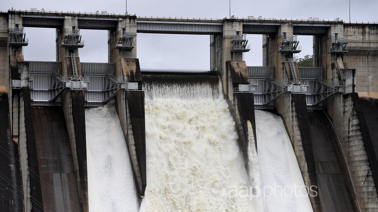 Water spilling out of Sydney's Warragamba Dam