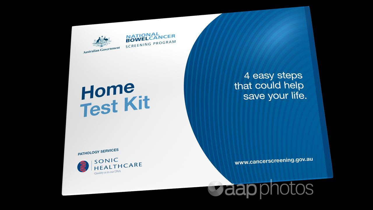 A home test kit designed to detect bowel cancer (file)