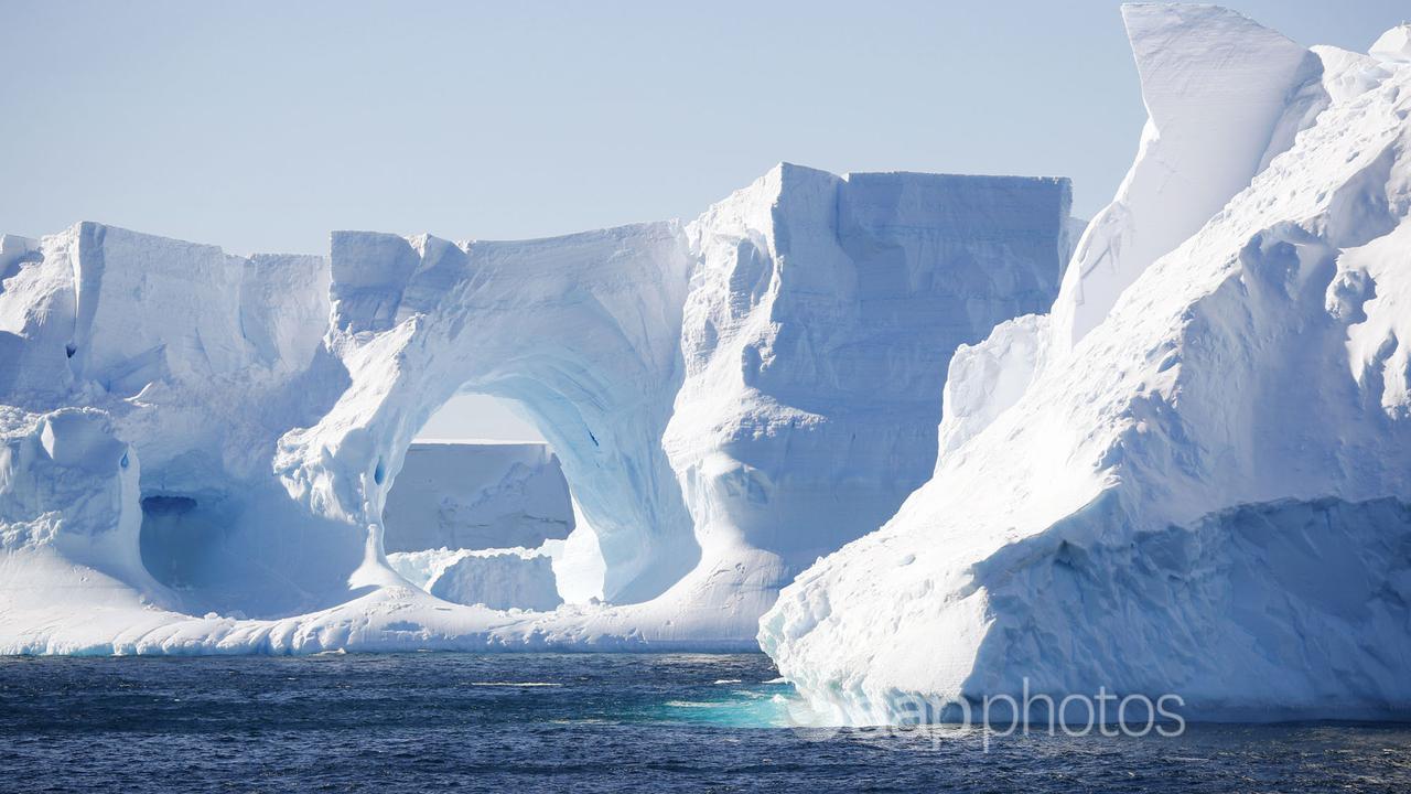 A group of icebergs off the Antarctic coast (file image)