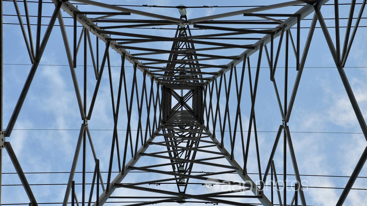 A high voltage electricity tower in Brisbane