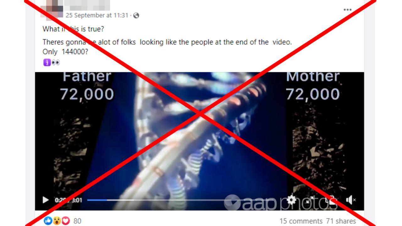 A screenshot of the Facebook video