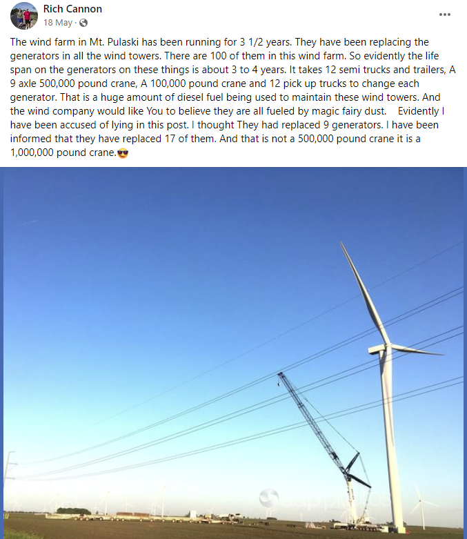 Wind turbine lifespan claim generates misinformation – Australian