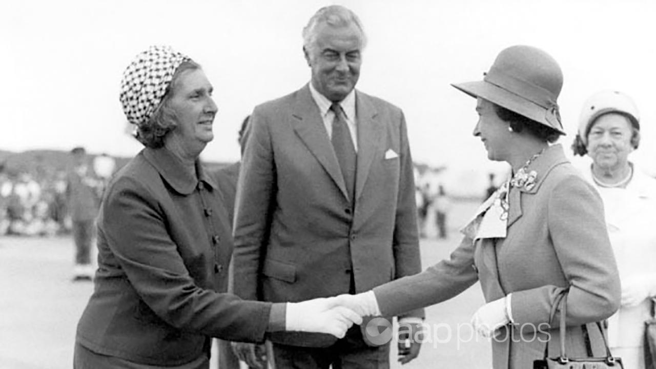 Gough and Margaret Whitlam with the Queen in 1973 (file image)