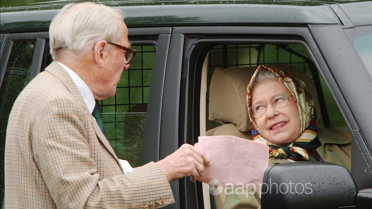 Queen Elizabeth II driving a Range Rover in 2003 (file image)