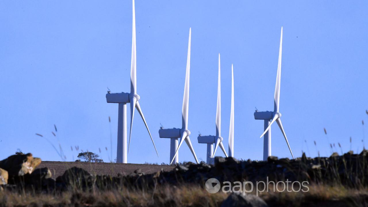 Turbines at a wind farm.