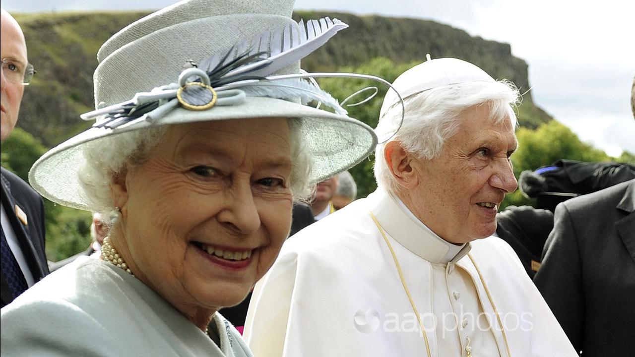 Britain's Queen Elizabeth II and Pope Benedict XVI (file image)