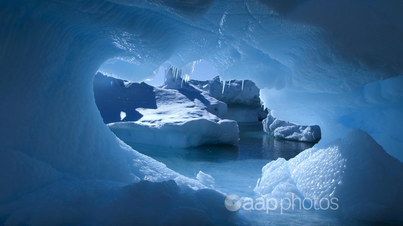Blue Ice Hole in Antarctica taken by Stellar Fraser
