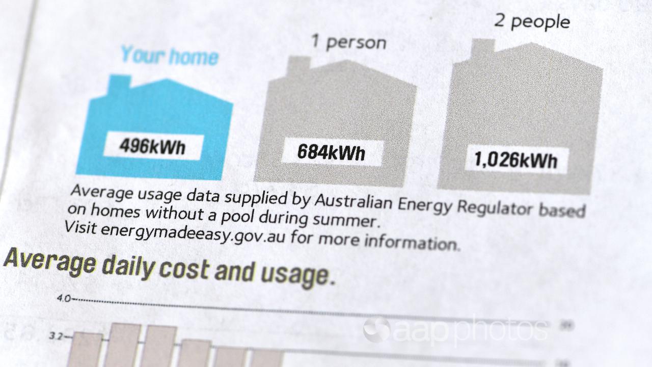 A power bill from an energy retailer