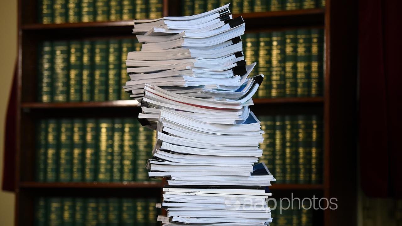 A stack of government documents (file image)