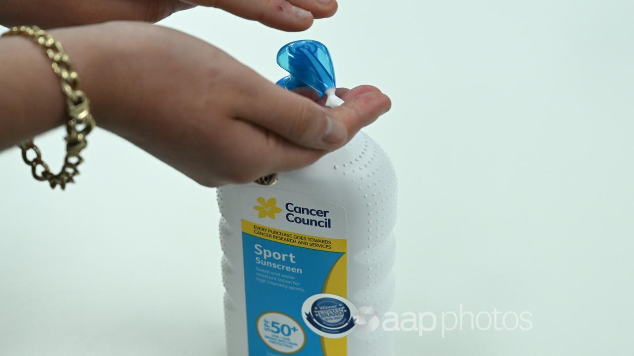 A pump bottle of the Cancer Council Sport Sunscreen (file image)