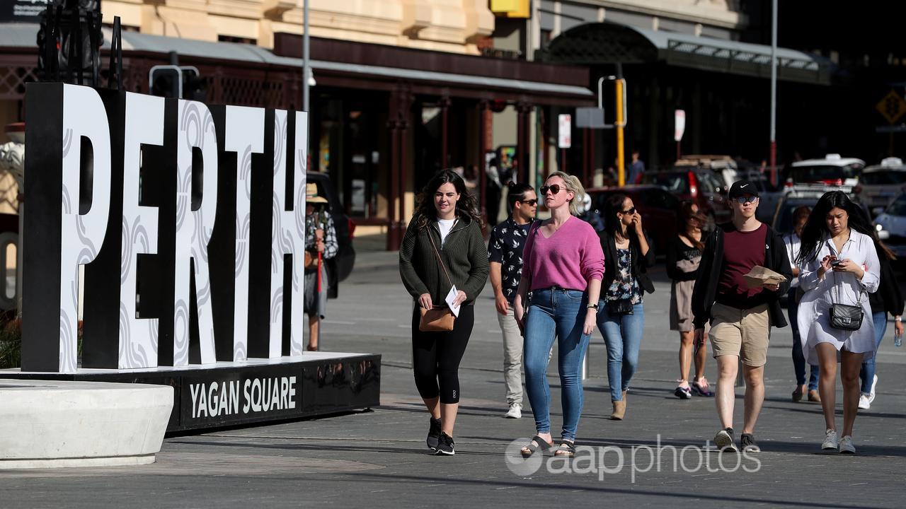 People in Yagan Square in Perth's CBD (file image)