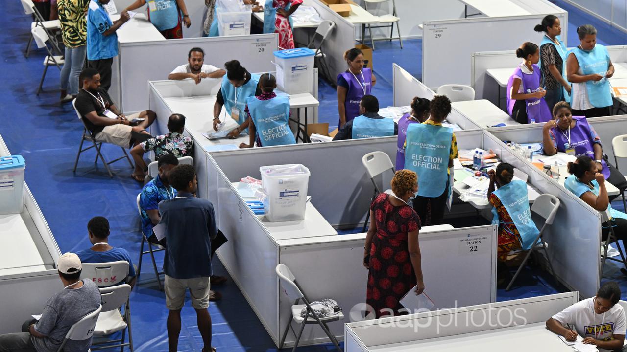 Ballots being counted in Fiji 2022