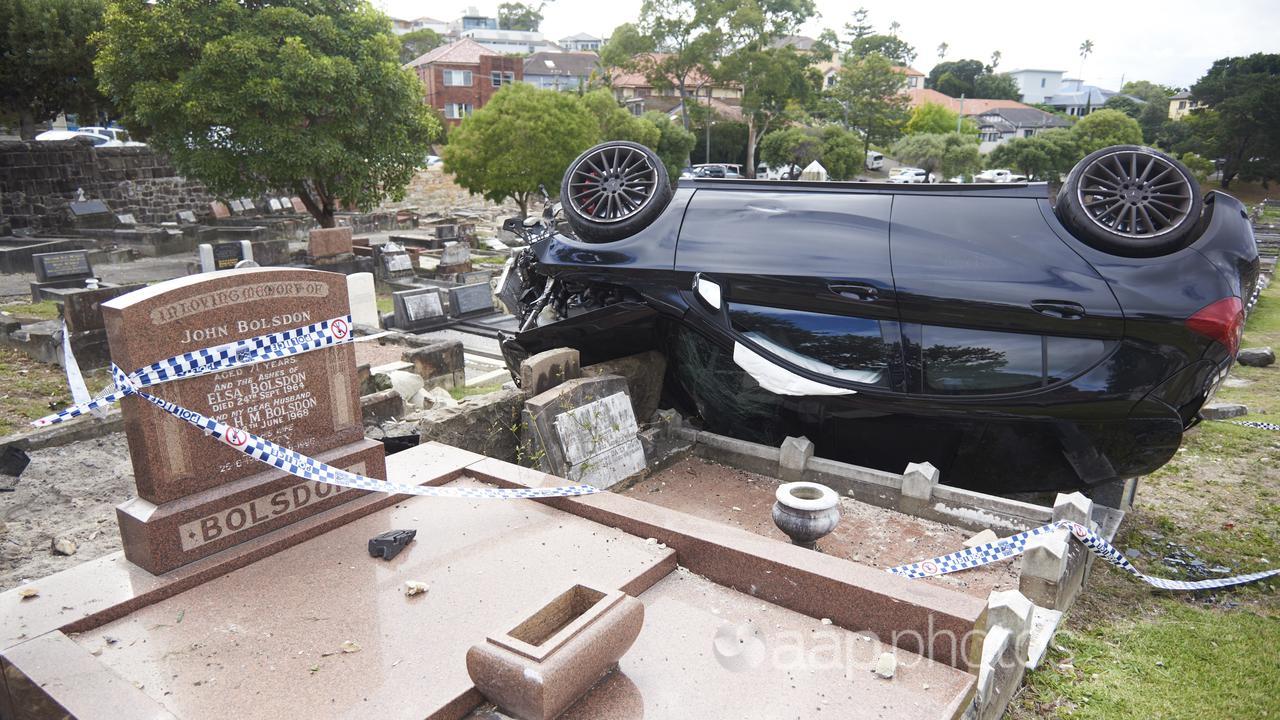 A car crashed into a cemetery (file image)