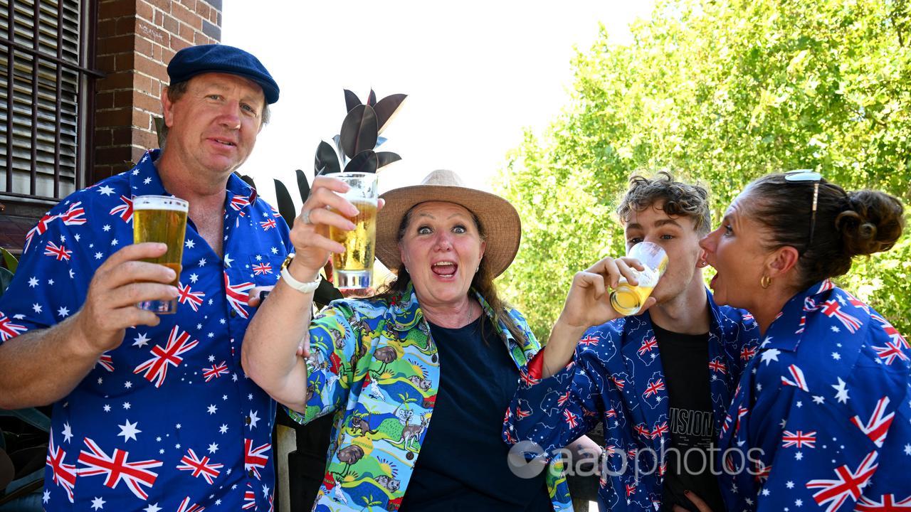 People celebrating Australia Day