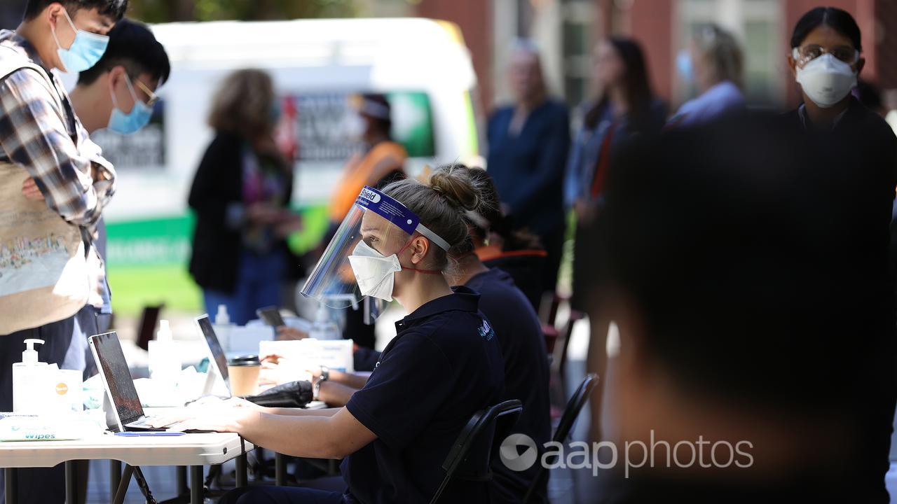 A pop-up vaccination clinic in Victoria.