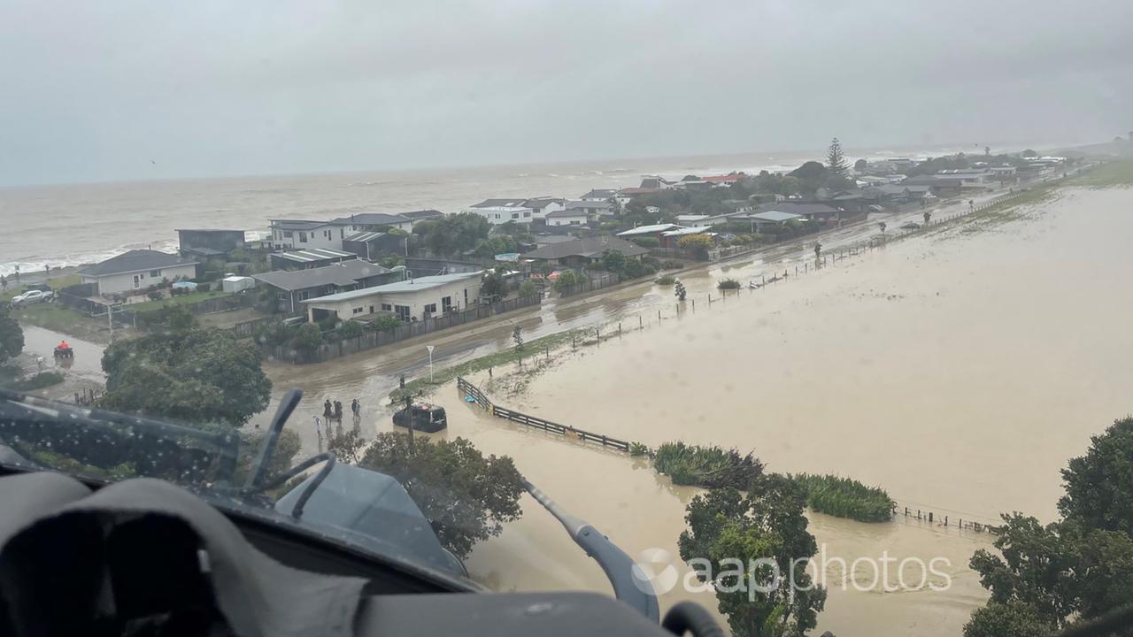 Flooding in northern New Zealand due to the cyclone.