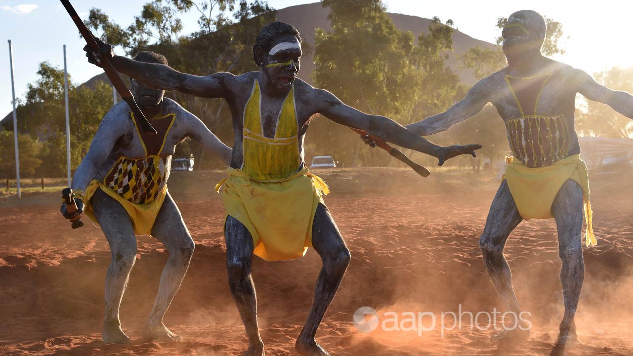 Dancers at the opening ceremony for the Uluru Convention in 2017