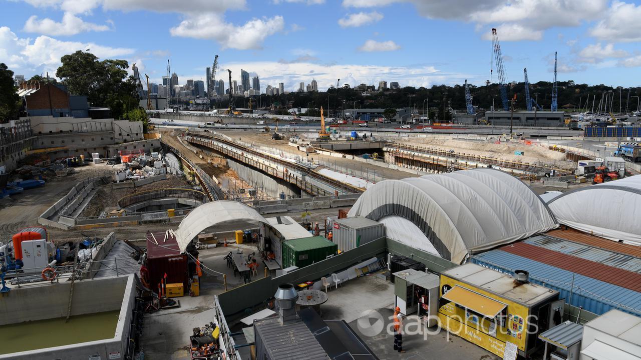 Westconnex tunnelling construction in Sydney during April 2021