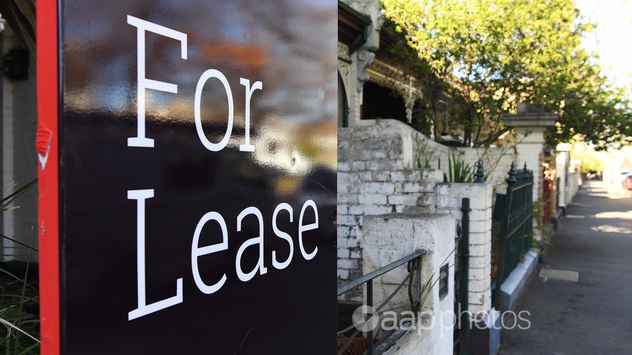 Signage for a real estate property is seen in Carlton North, Melbourne