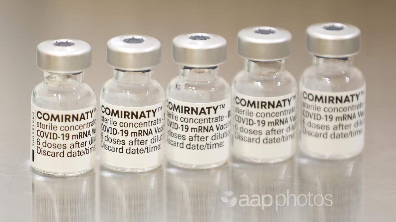 Empty COVID-19 vaccination vials.
