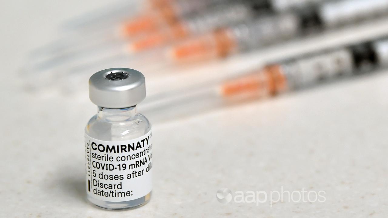 A vial of the Pfizer COVID-19 vaccine (file image)