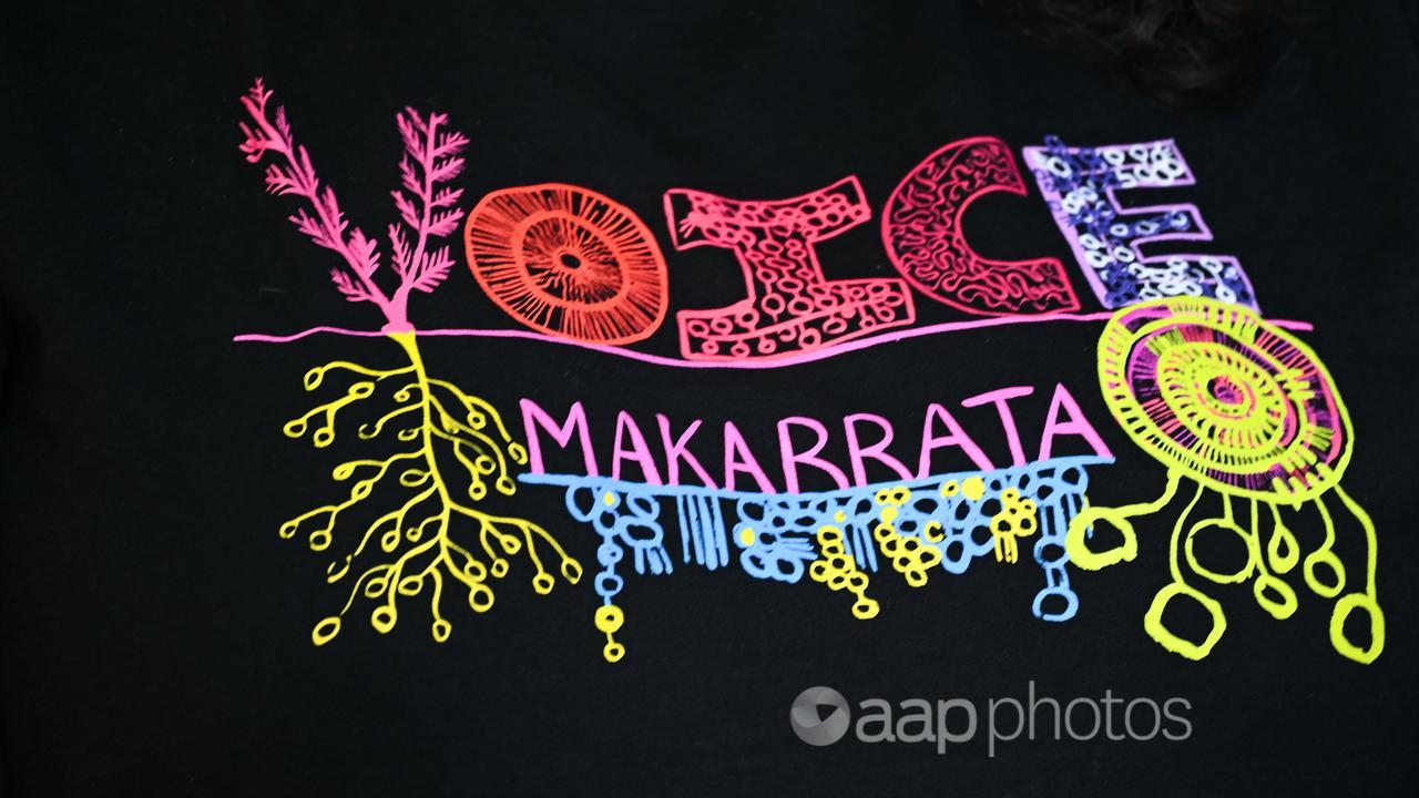 A t-shirt logo reads Voice Makarrata (file image)