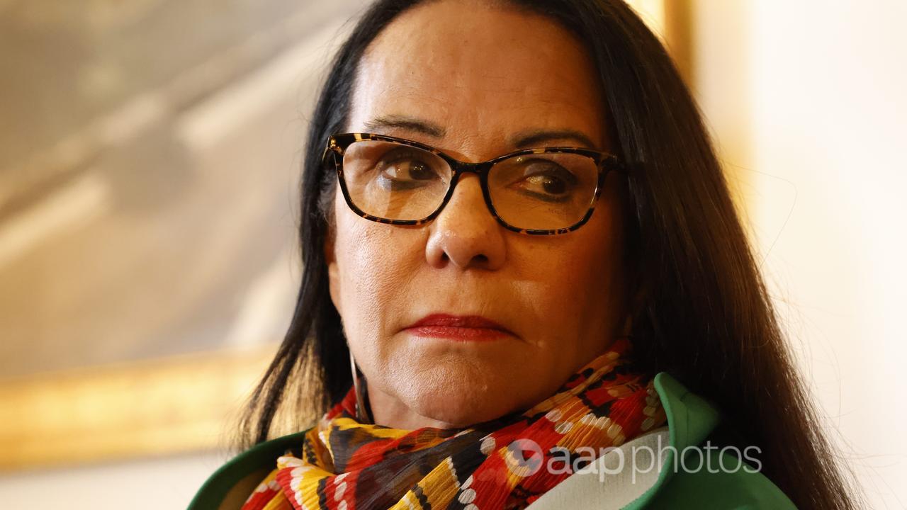 The doctored image features Linda Burney (pictured) and Zoe Daniel.