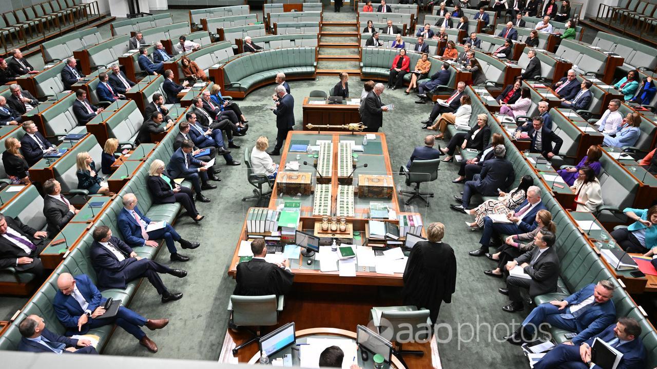 MPs in the House of Representatives at Parliament House (file image)