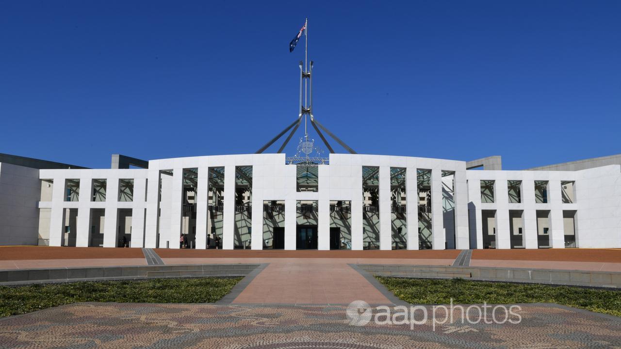 The front entrance of Parliament House in Canberra (file image)