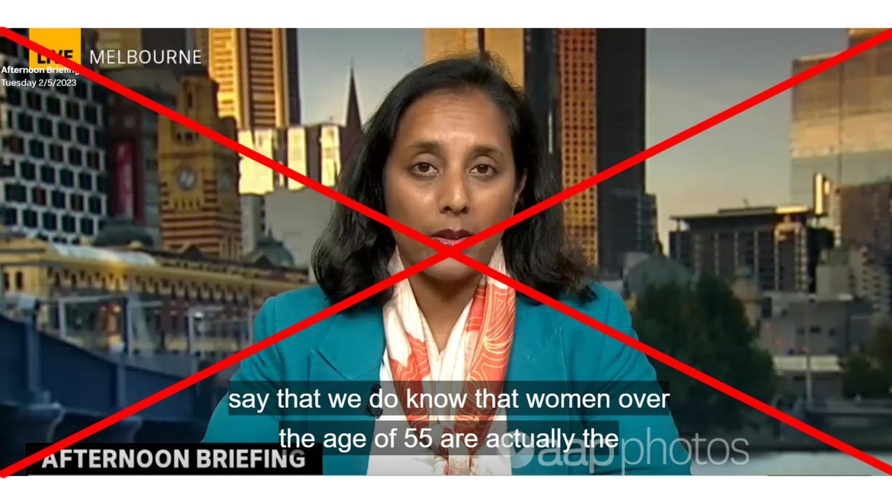 A screenshot of the MP's interview on ABC TV.