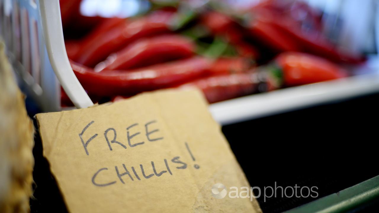 A sign for free chillis (file image)
