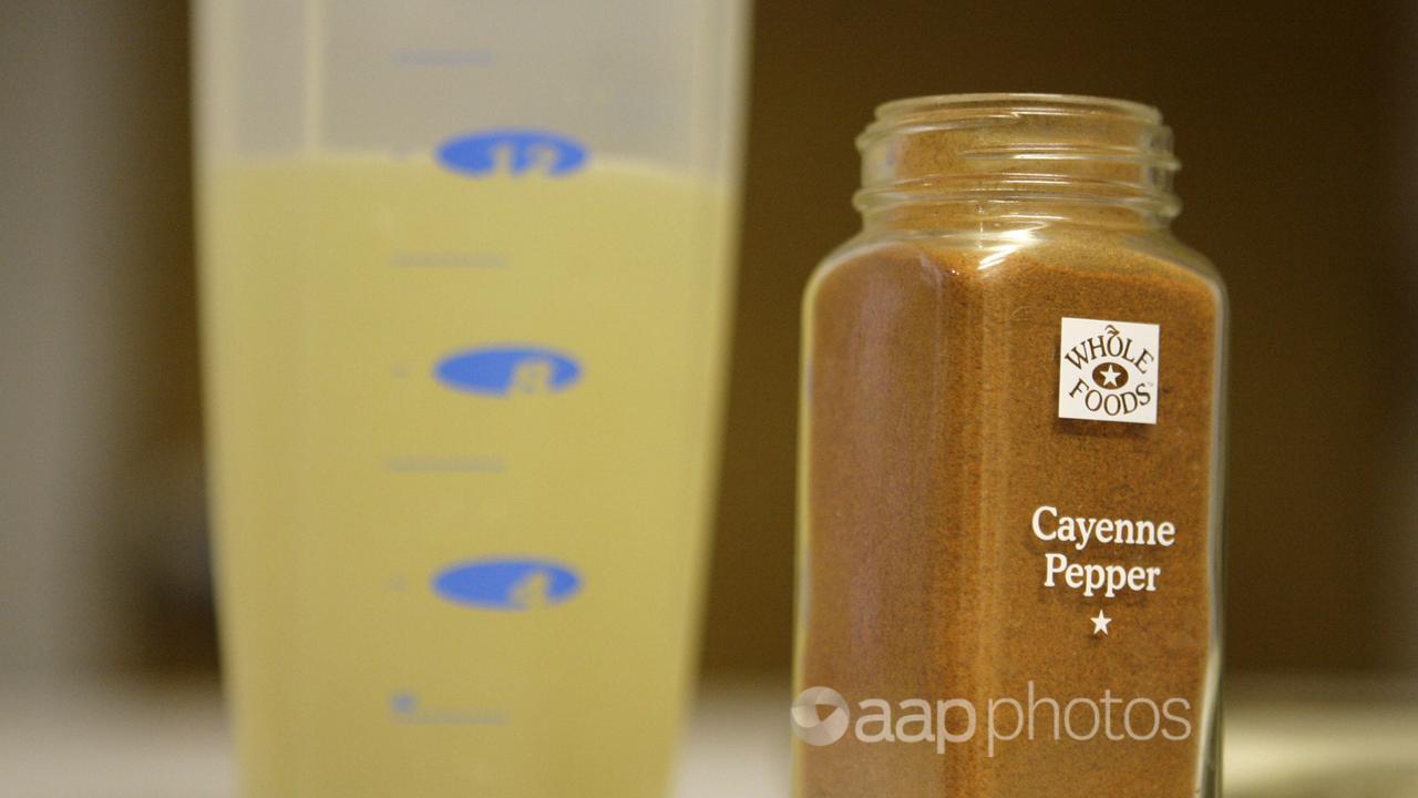 Cayenne pepper and lemon juice (file image)
