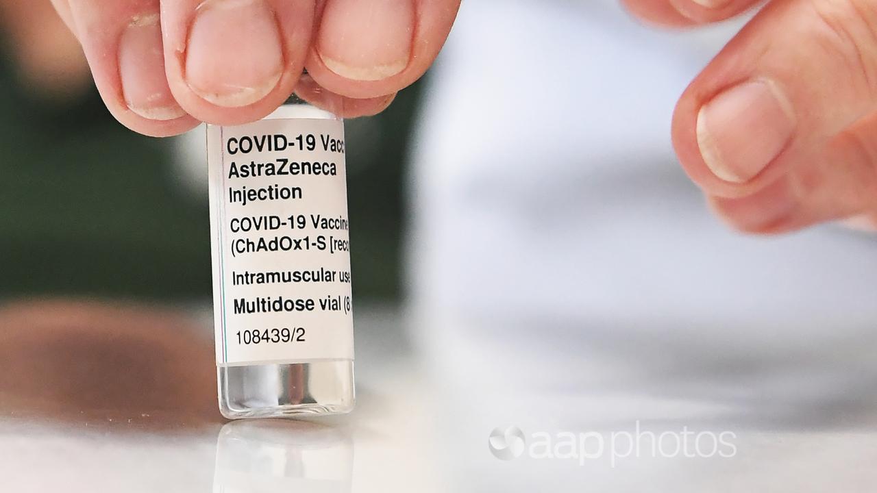 A vial of the AstraZeneca COVID-19 vaccine (file image)