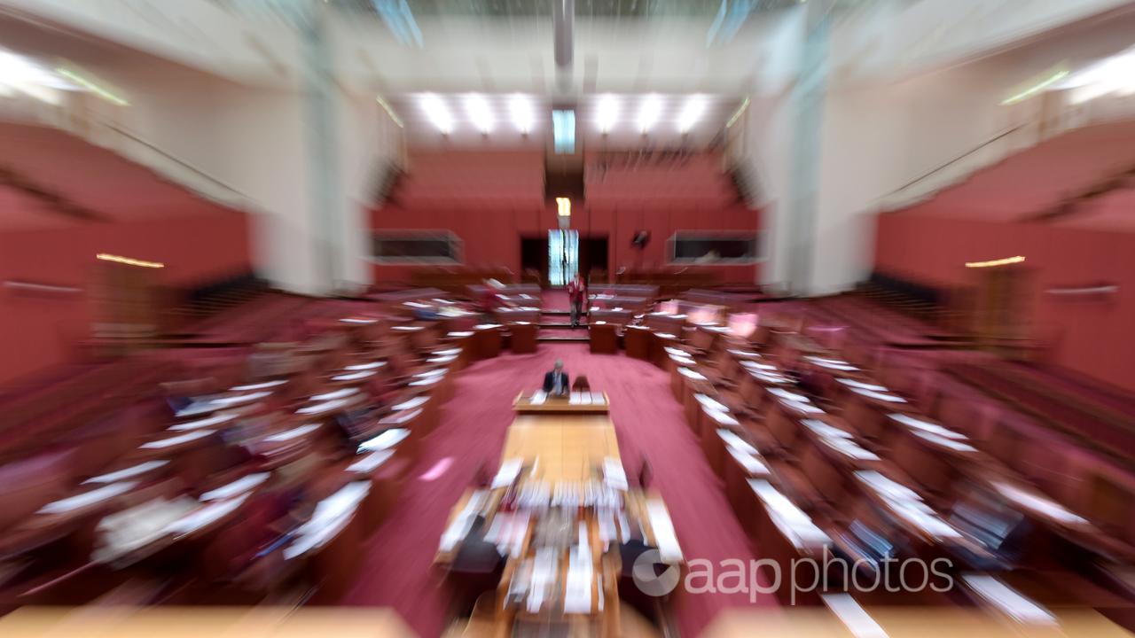 The Senate chamber at Parliament House in Canberra (file image)