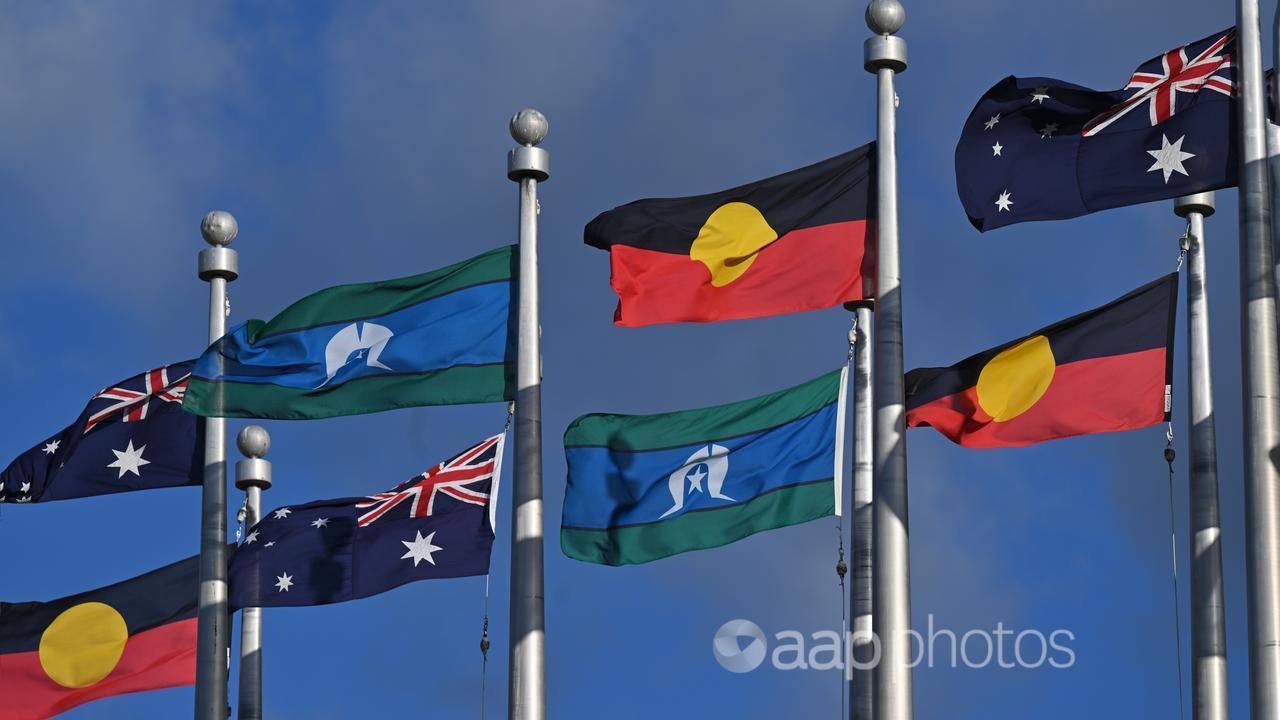 Flags flying outside Parliament House (file image)