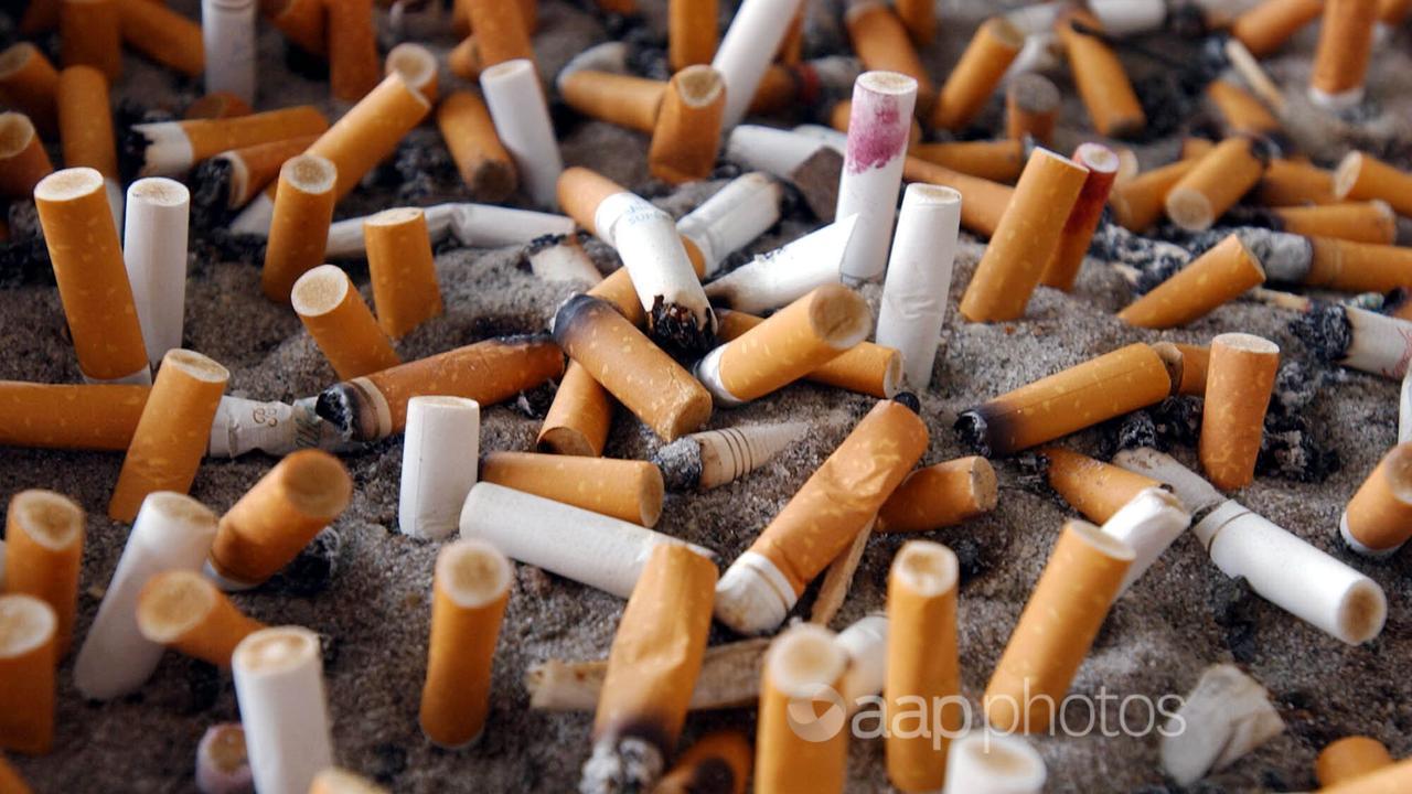 A cigarette tray outside at a designated smoking area (file image)